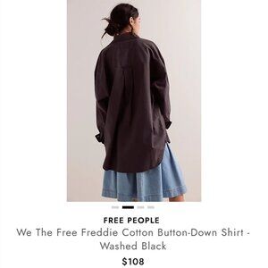We The Free Freddie Cotton Button-Down Shirt - Washed Black XL